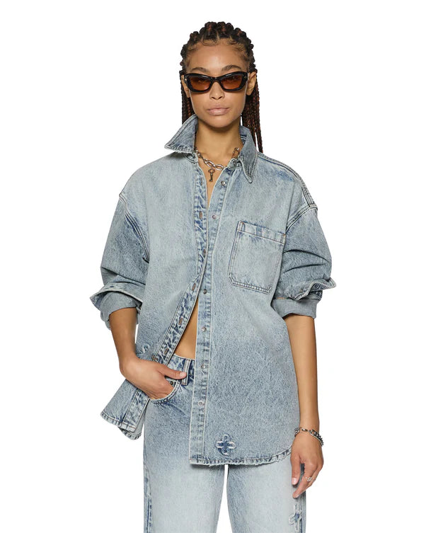 klassic kraftwerk Blue Oversized shirt