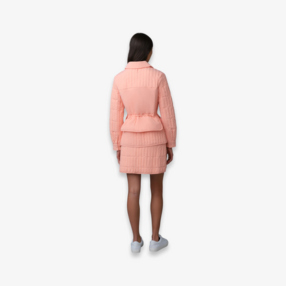 SIAN Vertical Quilted Jacket with Spread Collar