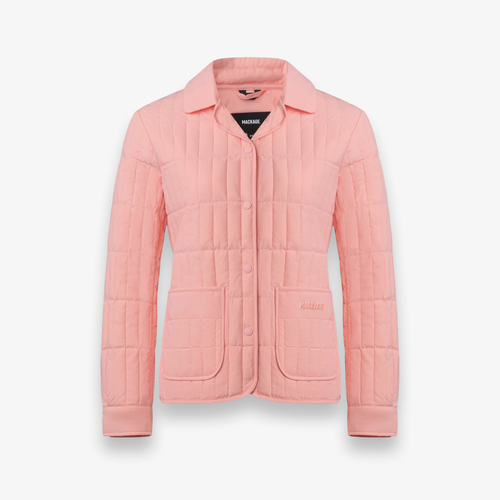SIAN Vertical Quilted Jacket with Spread Collar