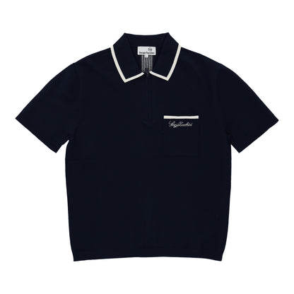 Enzo Knit Polo- Maritime Blue