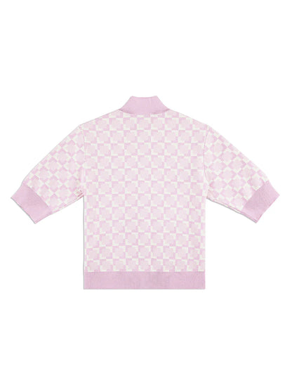 Leila Short Sleeve Track Jacket- Pale Mauve