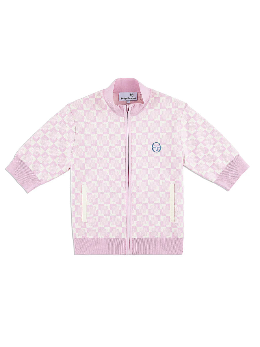 Leila Short Sleeve Track Jacket- Pale Mauve
