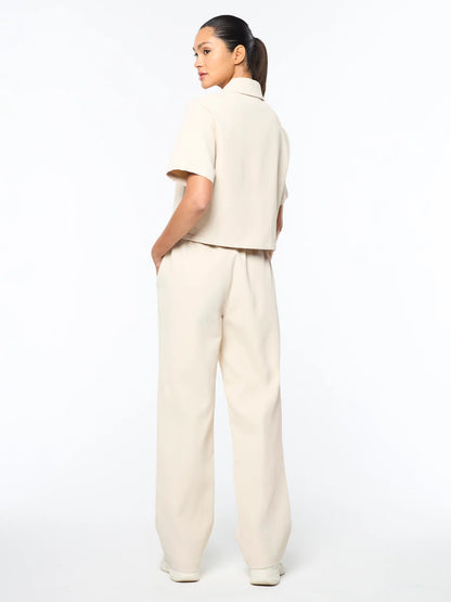 Mia Cropped Shirt- Fog