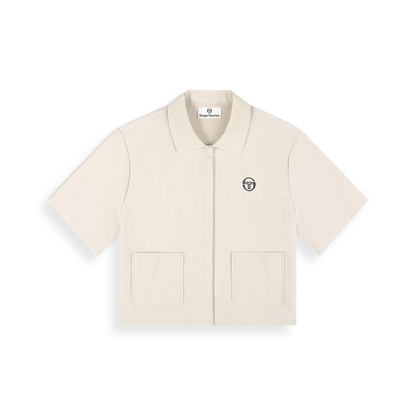 Mia Cropped Shirt- Fog