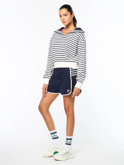 Marina Sailor Collar Sweatshirt- Gardenia