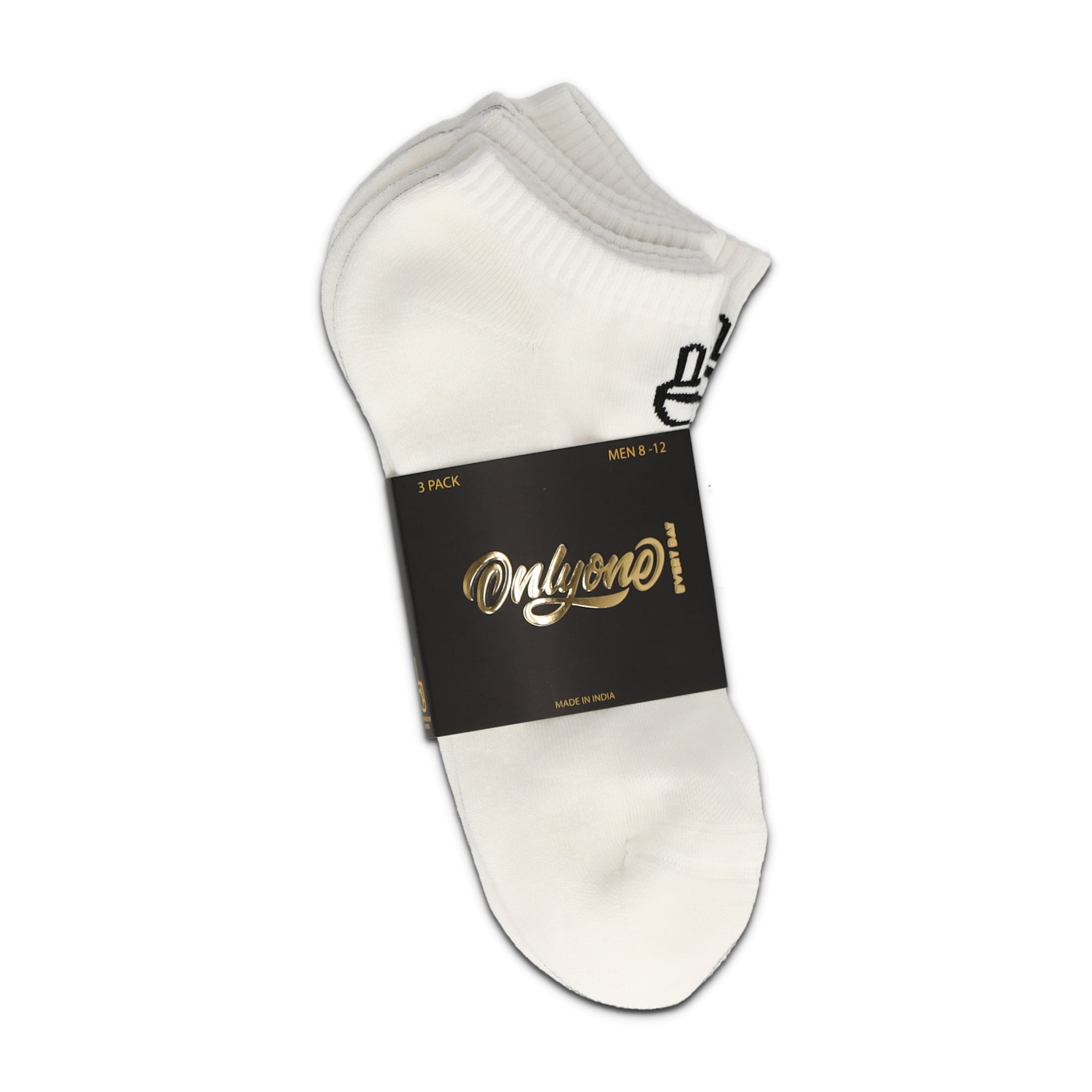 Only One Everyday Ankle No Show Socks White