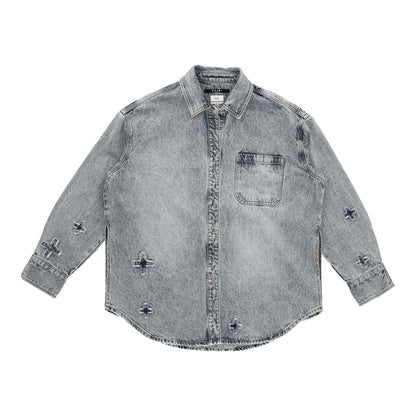 klassic kraftwerk Blue Oversized shirt