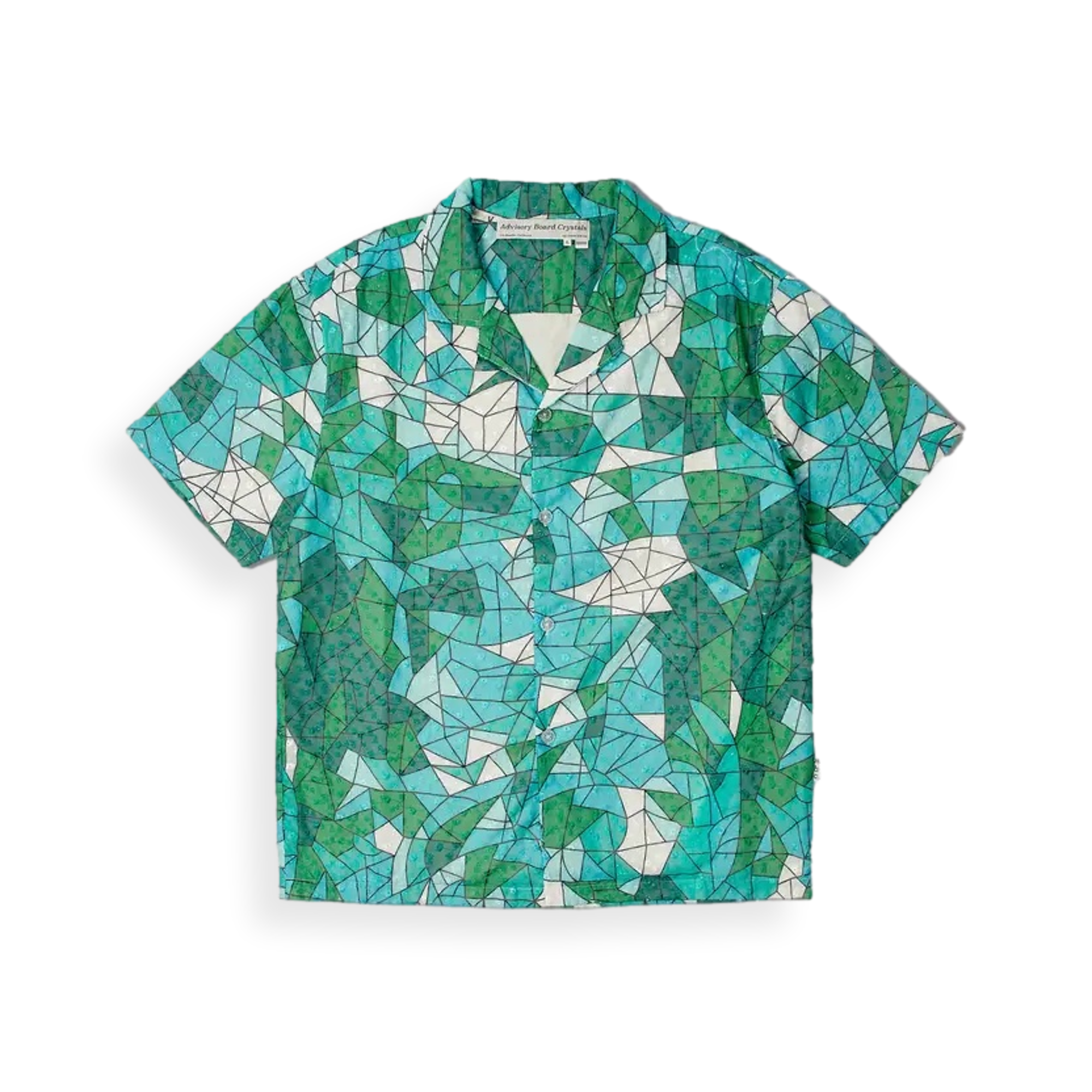 Stained Glass Collared Green  Shirt