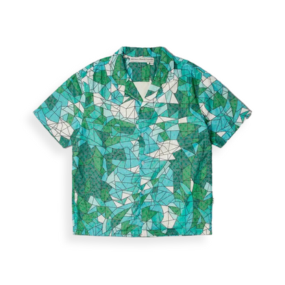 Stained Glass Collared Green  Shirt