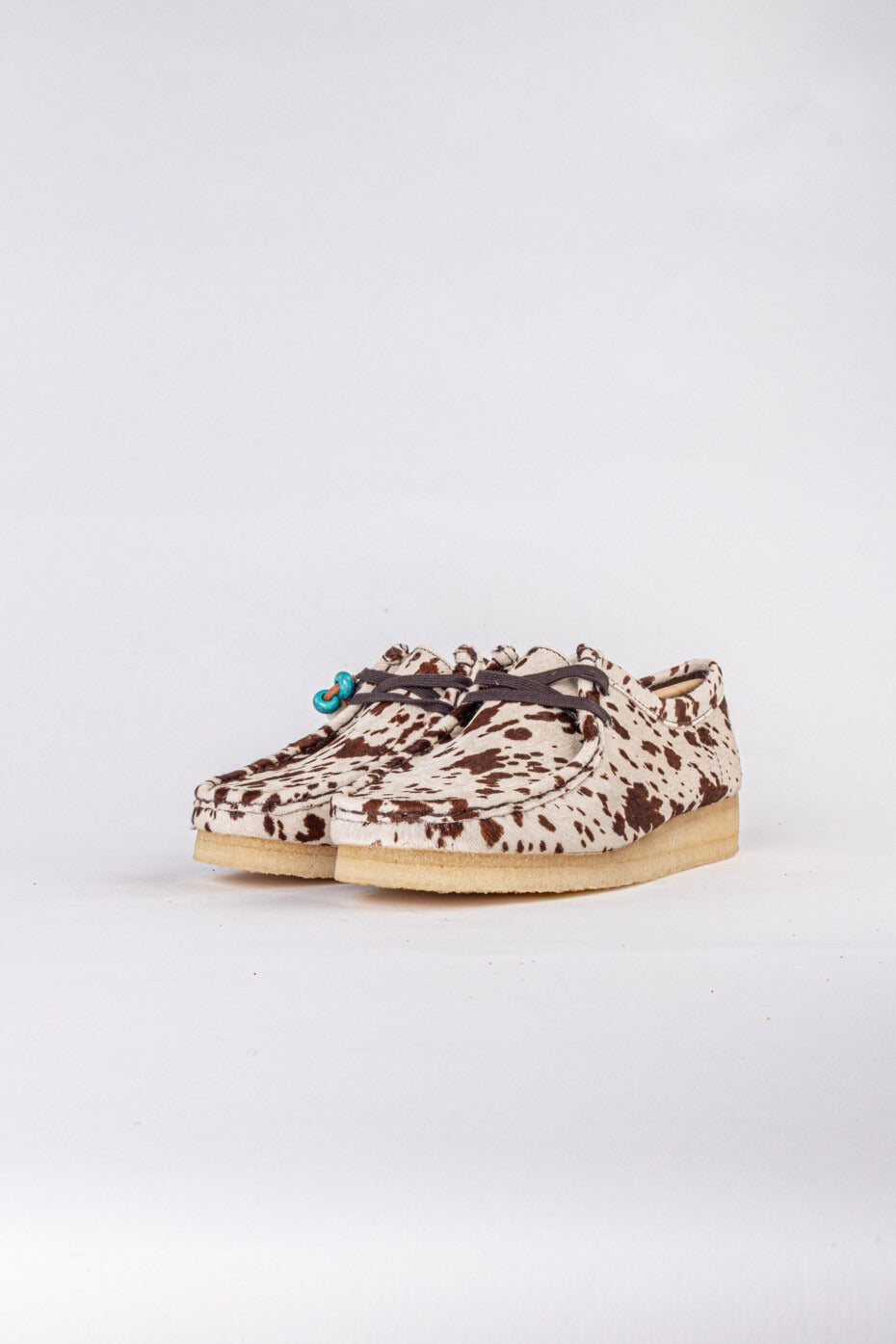Clarks-Wallabee Brown Cow Print