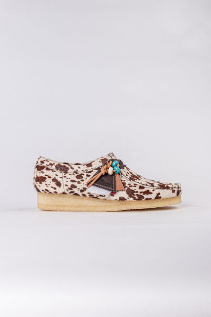 Clarks-Wallabee Brown Cow Print