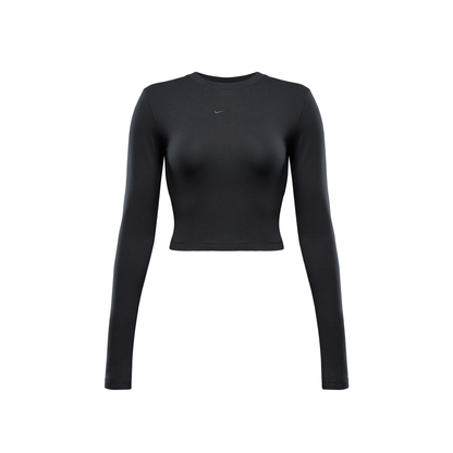 Nsw Chill Knit Slim LS Cropped Top Black
