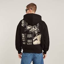 Poster Back Graphic Loose Pullover Hoodie
