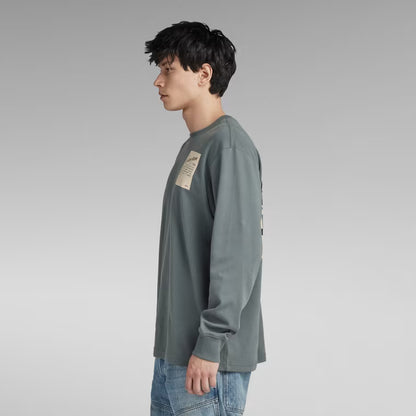 Tile Back Graphic Loose LS T-Shirt