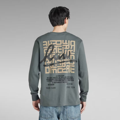 Tile Back Graphic Loose LS T-Shirt