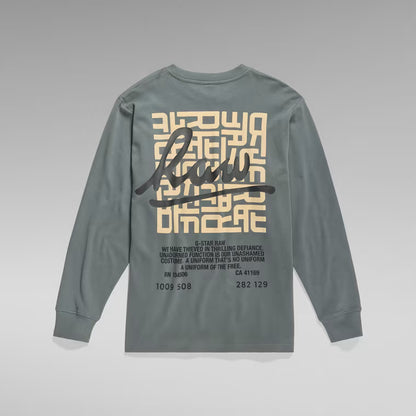 Tile Back Graphic Loose LS T-Shirt
