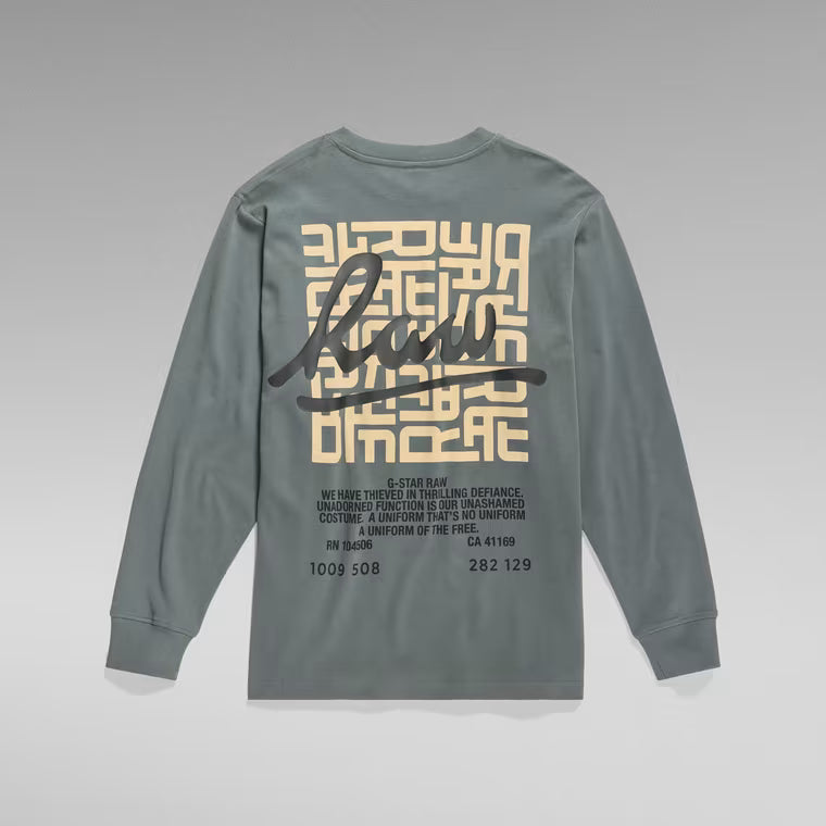 Tile Back Graphic Loose LS T-Shirt