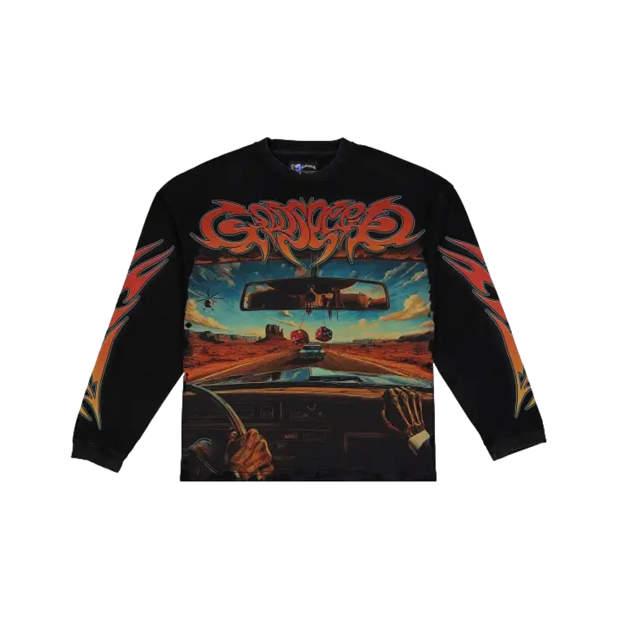 On The Run Long Sleeve Black Wash T- Shirt