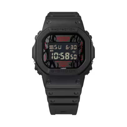 G-Shock x Stranger Things  Black & Red Digital Watch DW5600STT-1
