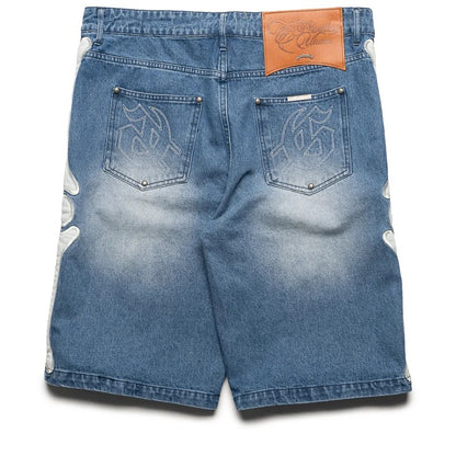 Fémur Frayed Blue Denim Shorts