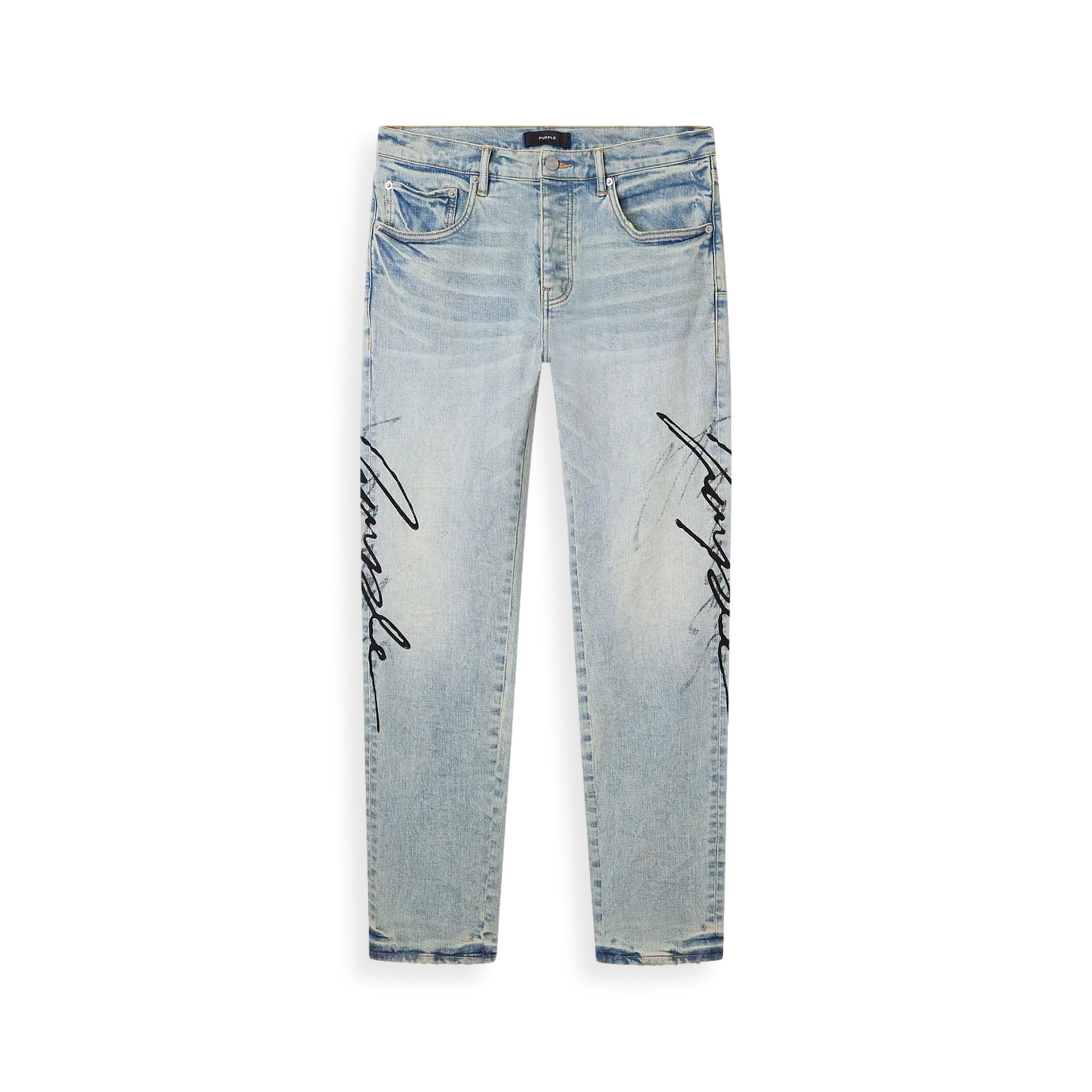 Skinny Double Script Blue Jeans – WOODstack