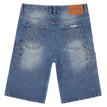 Twin Panel Blue Denim Blue Shorts
