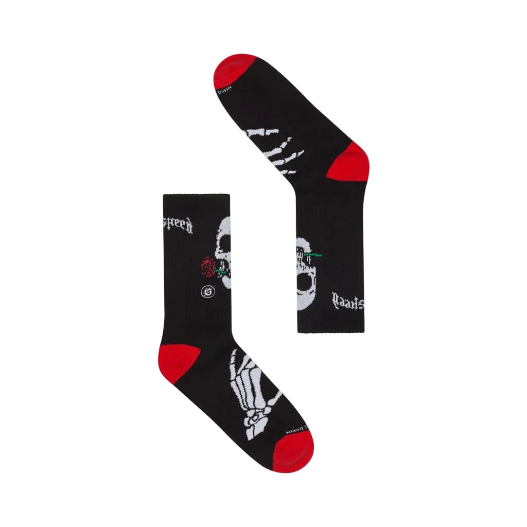 Skull and Roses Red Socks