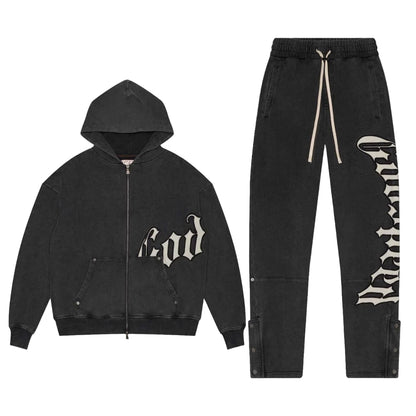 Og Logo V2 Black Washed Boom Sweatsuit