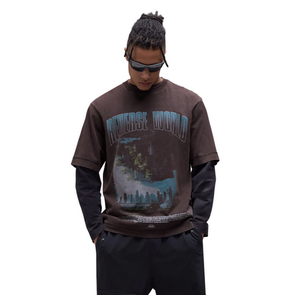 Reverse World Black T-Shirt