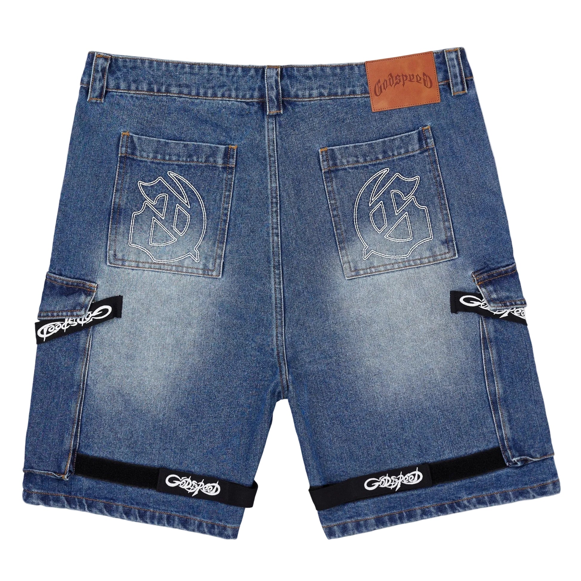 Utility Denim Blue Shorts