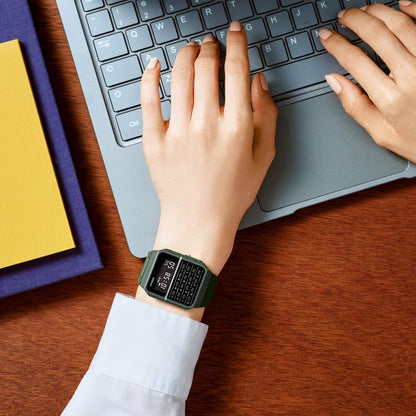 Data Bank Vintage mannish 8-digit calculator Watch CA53WF-3B