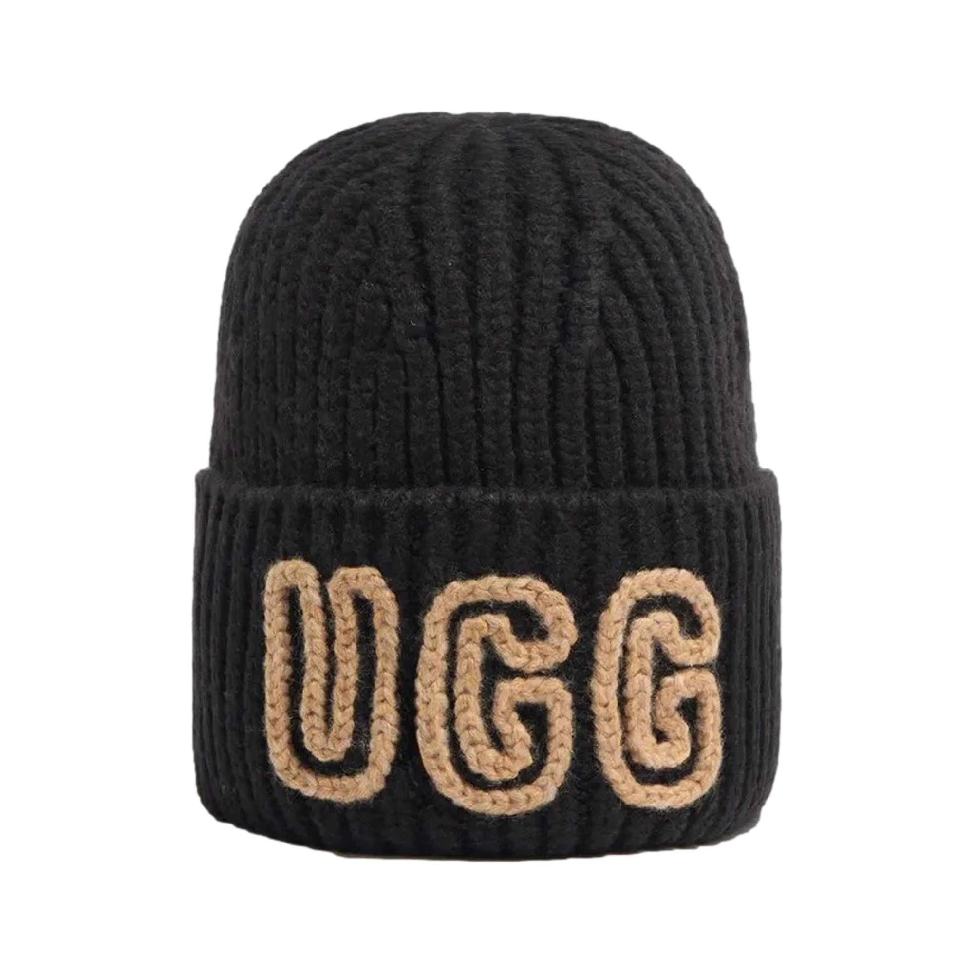 Chunky Crafted Rib Black Beanie