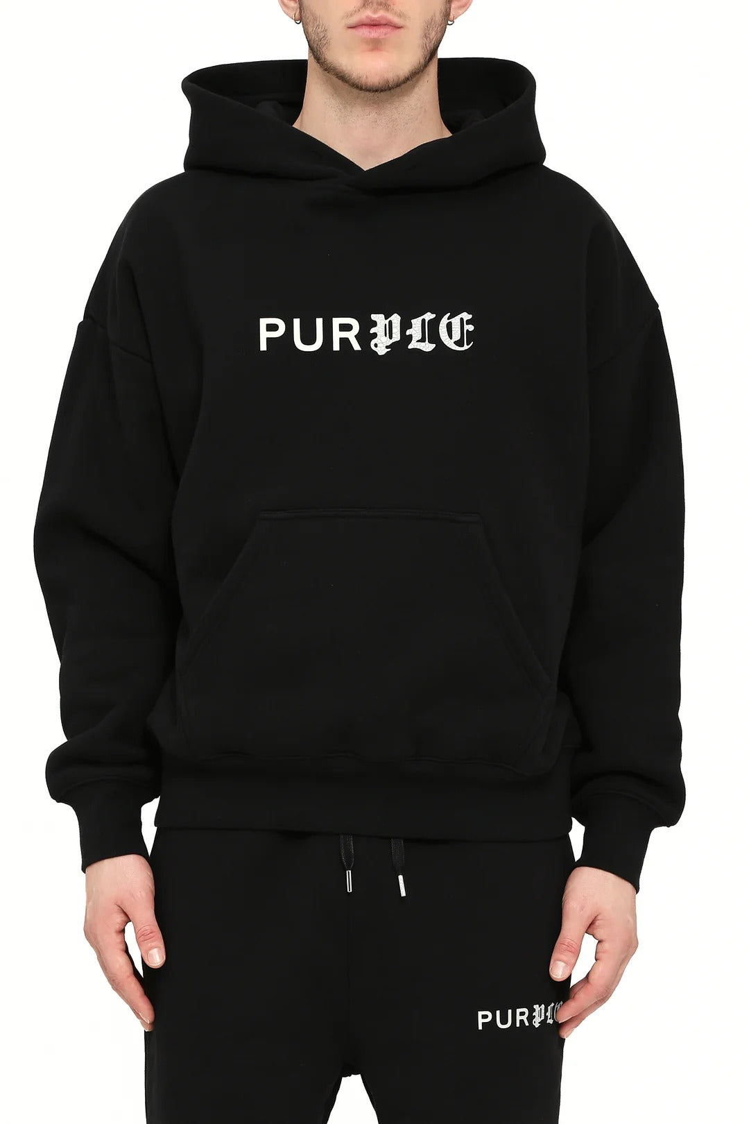 Heavyweight Fleece Po Black Pullover Hoodie