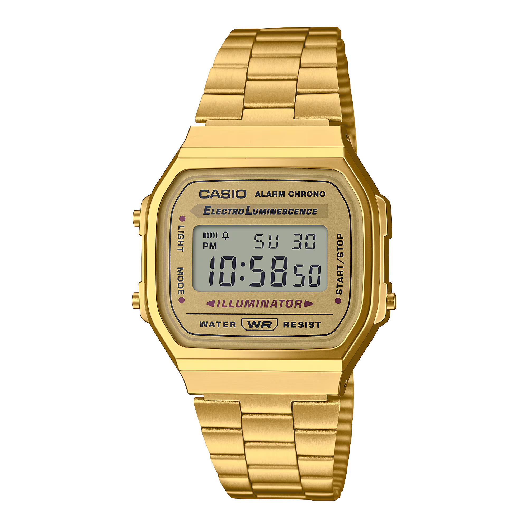 Digital Retro Vintage Gold Watch A168WG-9