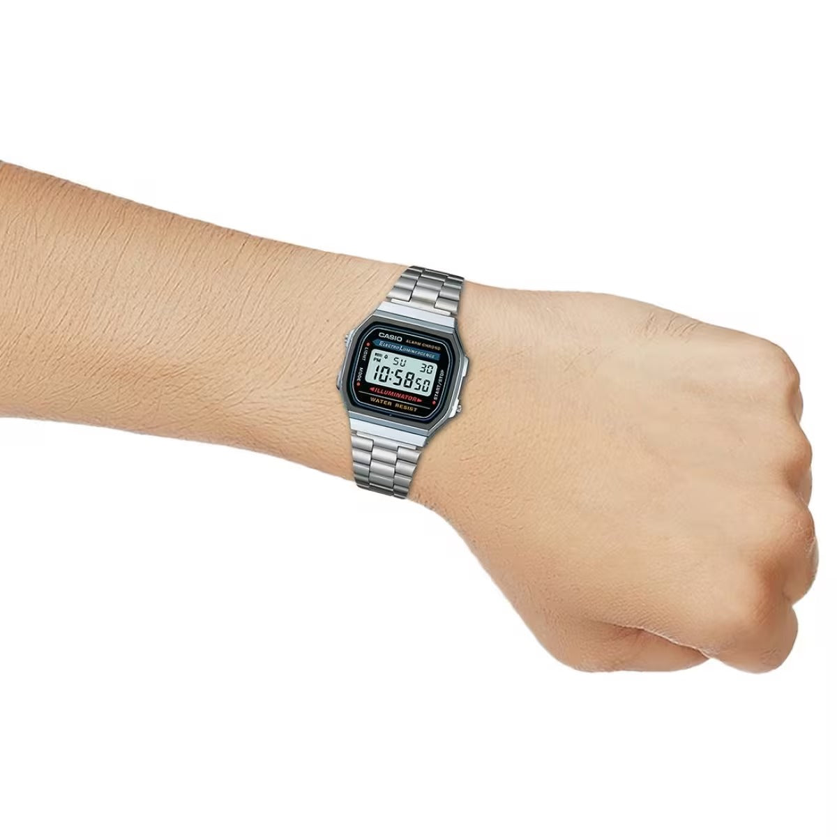 Vintage Silver Toned Top Watch A168WA-1