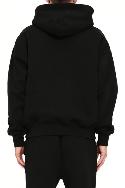 Heavyweight Fleece Po Black Pullover Hoodie