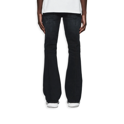 Pintuck Flare Overdye Balck Jean