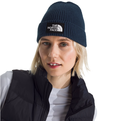 TNF Logo Box Cuffed Blue Beanie