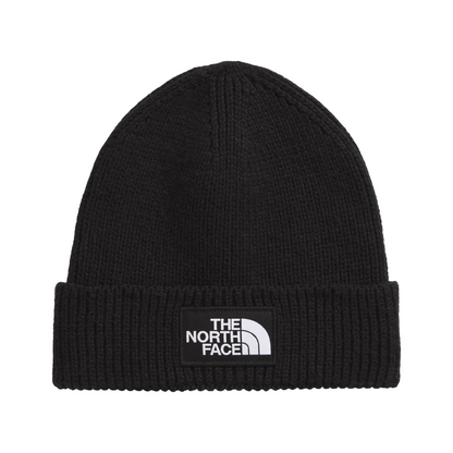 TNF Logo Box Cuffed Black Beanie