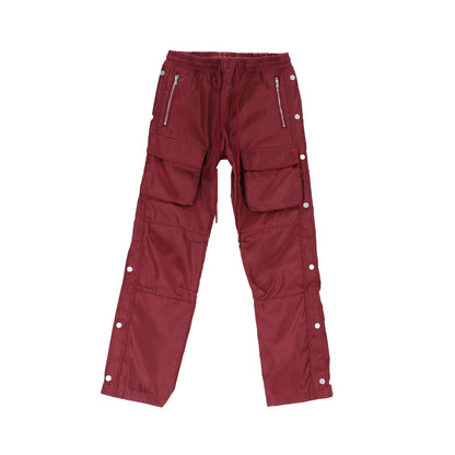 M2024-P532-RED-Men Snap Front Cargo Pants