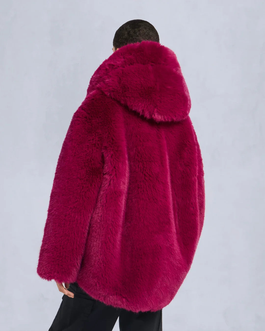 Jade Faux Fur Jacket Berry