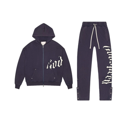 Og Logo Sweatsuit V2 Navy Wash Matching Set