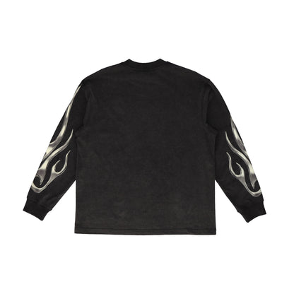 Only One Chrome Flame Longsleeve Black Crew Necks