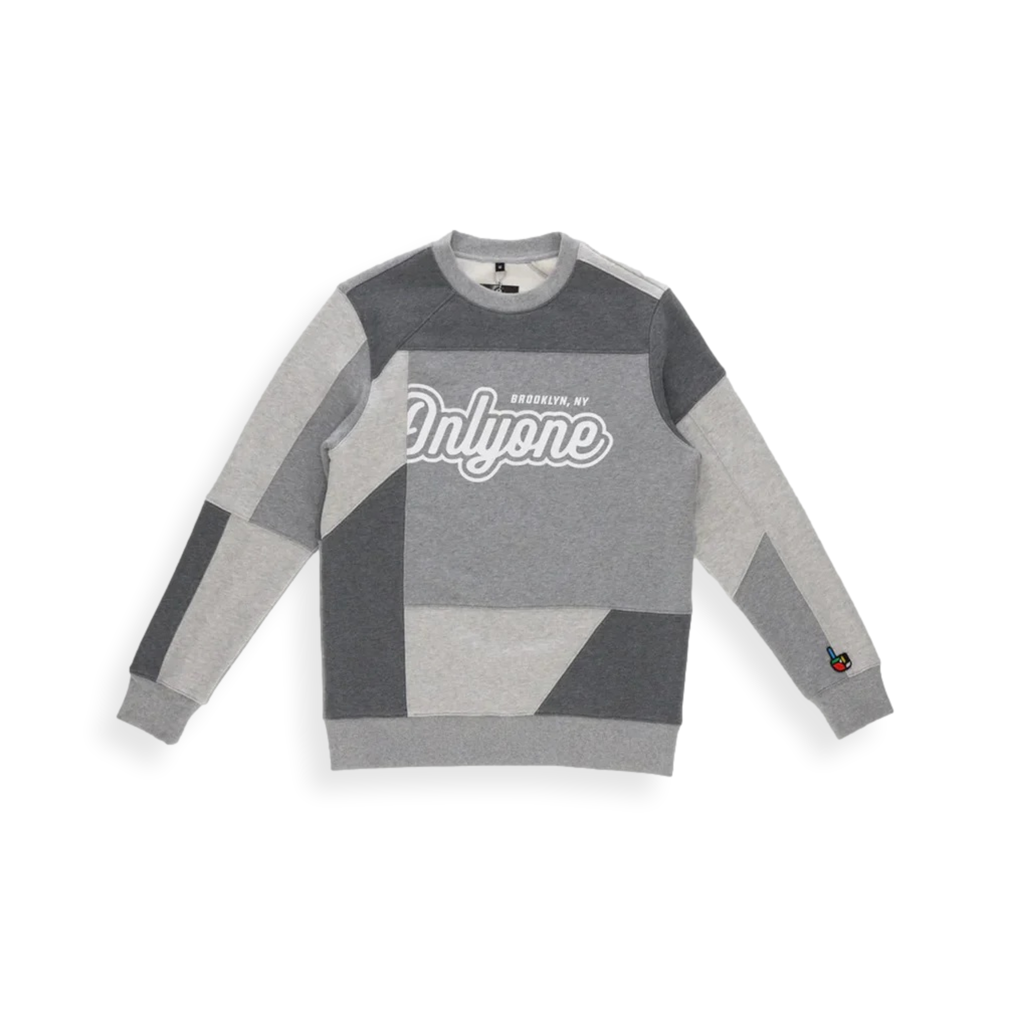 Grey Patchwork Crewneck