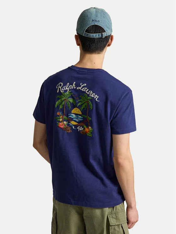 Novelty Tropical Embroidery Graphic Tee