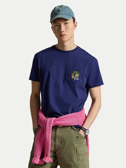 Novelty Tropical Embroidery Graphic Tee
