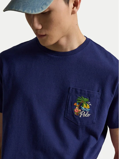 Novelty Tropical Embroidery Graphic Tee