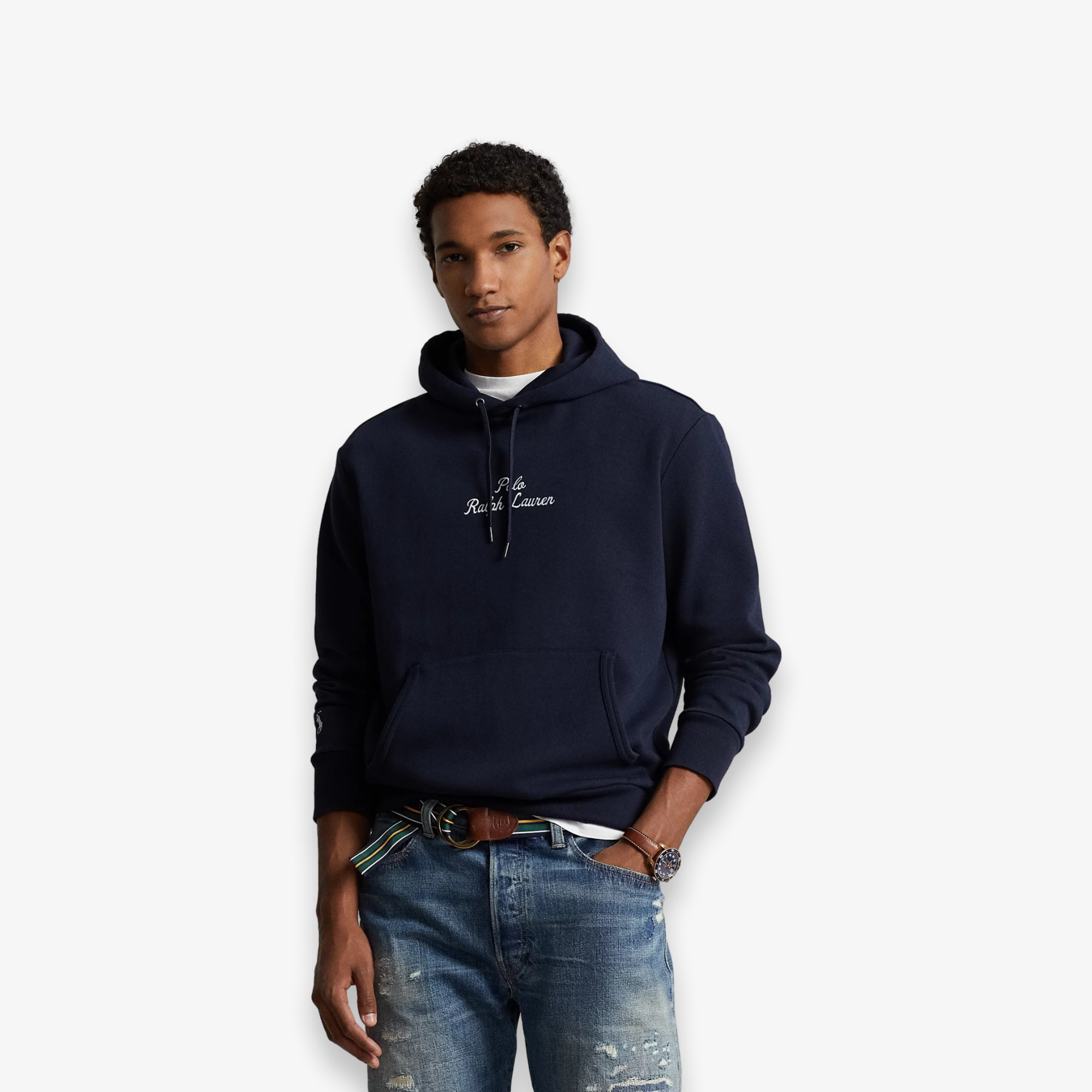 Logo Double-Knit Pullover Hoodie