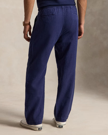 Lateef Relaxed Fit Pleated Linen Trouser