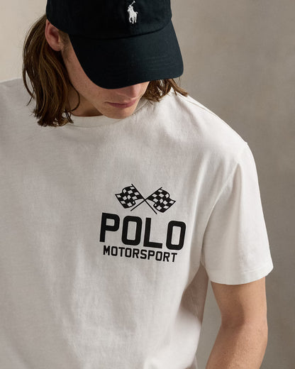 Classic Fit Slub Jersey Graphic T-Shirt White